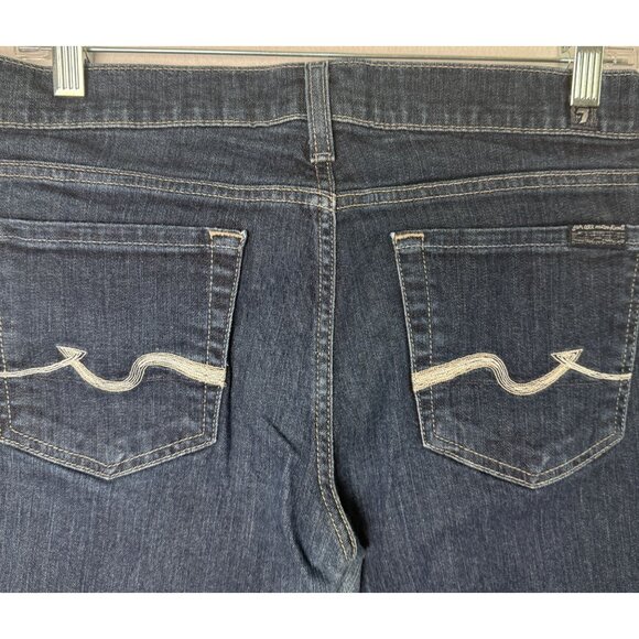 7 For All Mankind Bootcut Women Stretch Jeans Sz 30 Signature Wave Pocket Design - Picture 5 of 9
